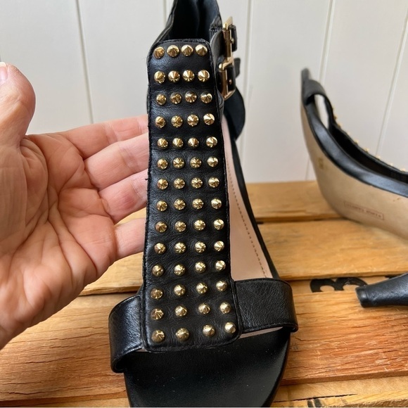 Vince Canute Black with Gold Studded Heels, Size 8 - Picture 3 of 11